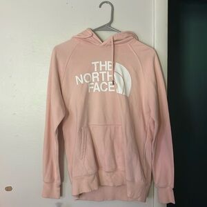 pink north face sweatshirt